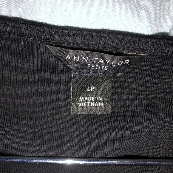 Ann Taylor Black Square Neck Top  - Size L - Picture 2 of 3